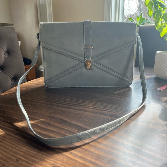 Vintage Slate Grey Neiman Marcus Jay Herbert Crossbody Purse - Picture 1 of 8